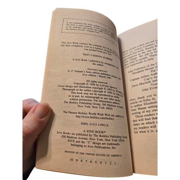 LaVyrle Spencer THAT CAMDEN SUMMER Historical Romance Jove 051511992X - Picture 7 of 8